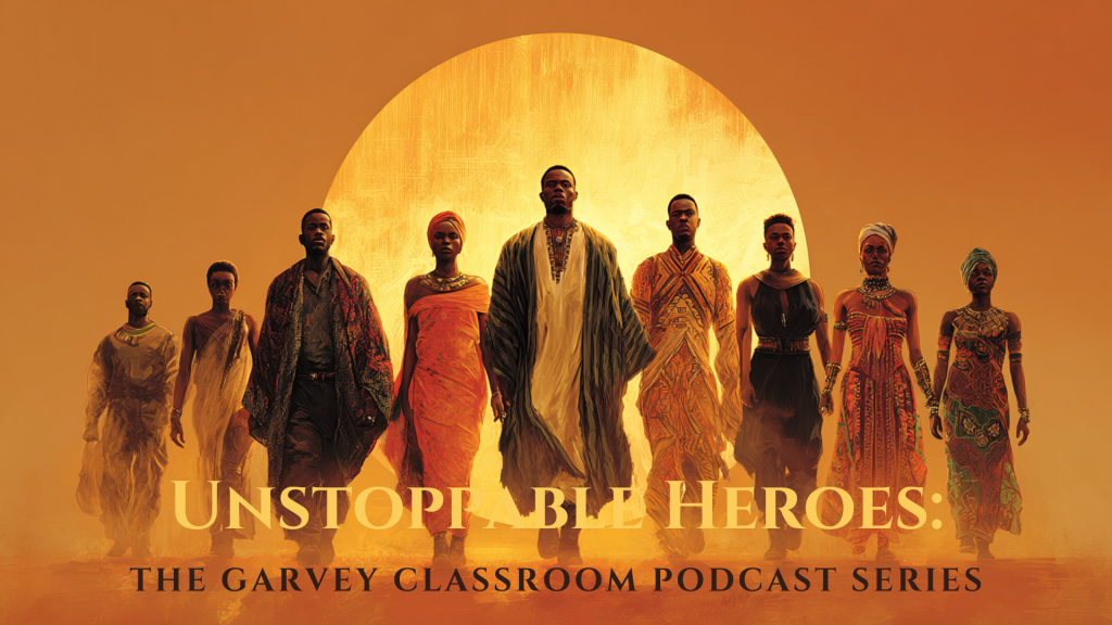 Cover image for the Unstoppable Heroes podcast showing a diverse group of young people standing together in warm light.